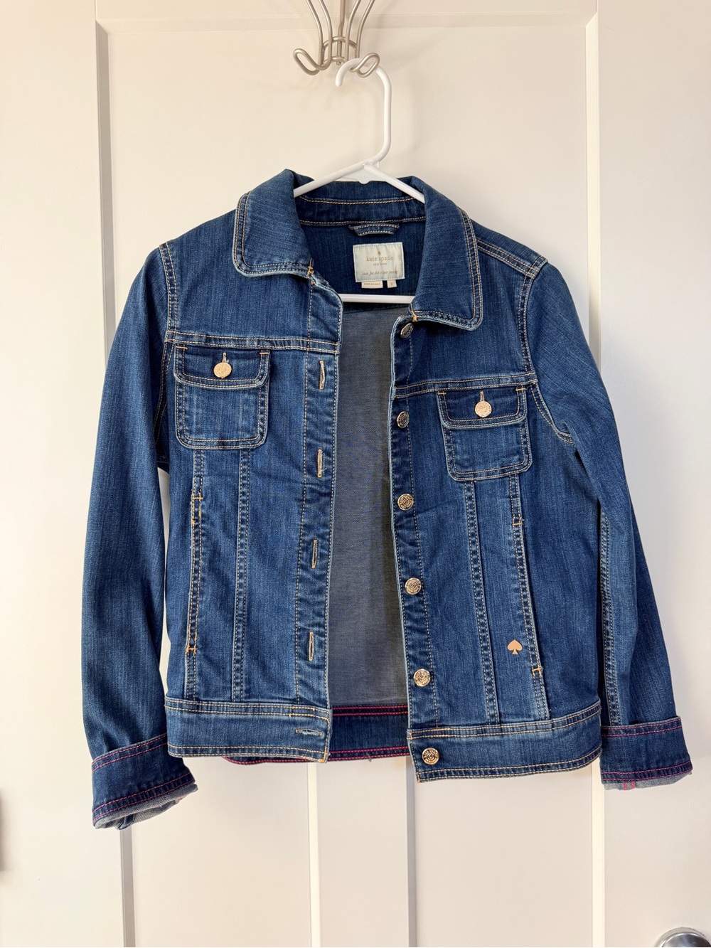 kate spade Dark Blue Denim Jacket with Gold-Tone Buttons